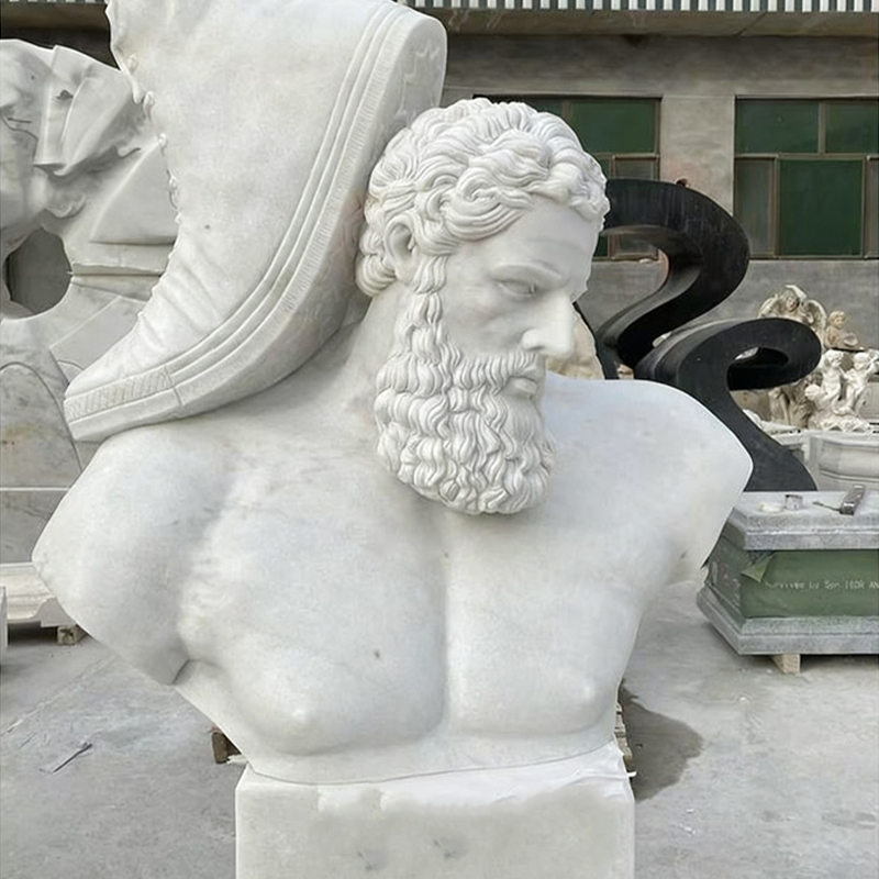 Ľudská socha z bieleho mramoru v životnej veľkosti, ručne vyrezávaná