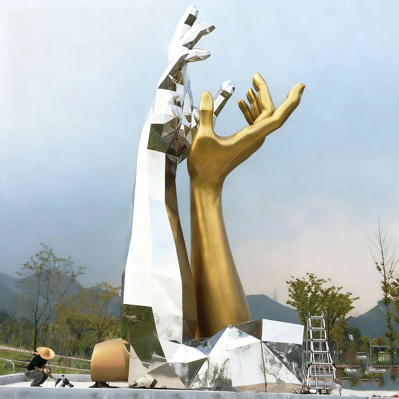 Vonkajšie abstraktné umelecké sochárstvo z nehrdzavejúcej ocele