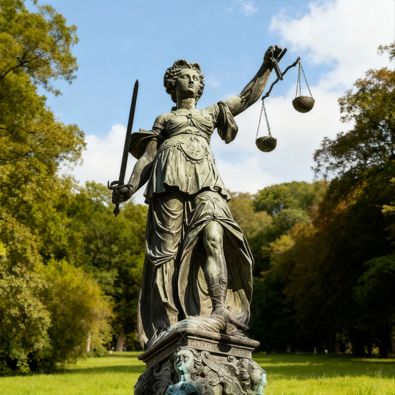 Bronzová socha Váhy Lady Justice – kovový model